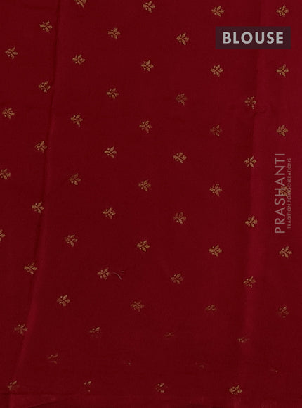 Silk kota saree red with thread & zari woven buttas and long zari woven border