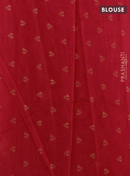 Silk kota saree red with allover zari woven buttas and zari woven butta border