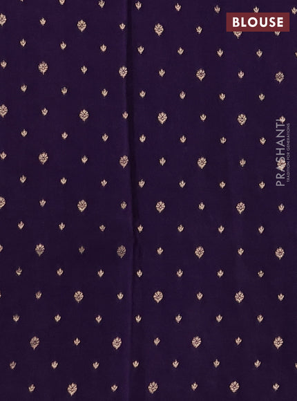 Silk kota saree deep violet with allover zari woven buttas and zari woven butta border