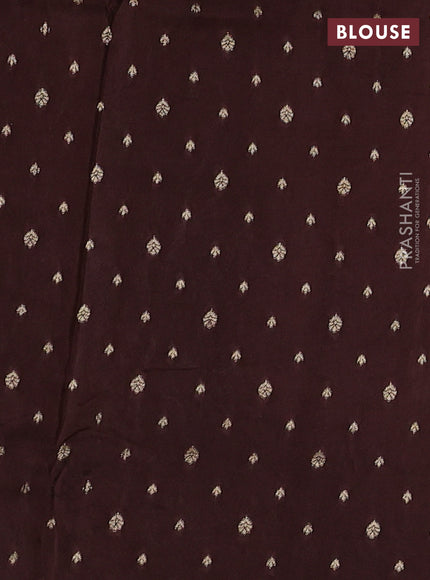 Silk kota saree coffee brown with allover zari woven buttas and zari woven butta border