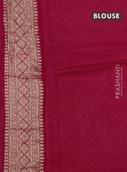 Silk kota saree pink with allover silver & gold zari woven buttas and simple border