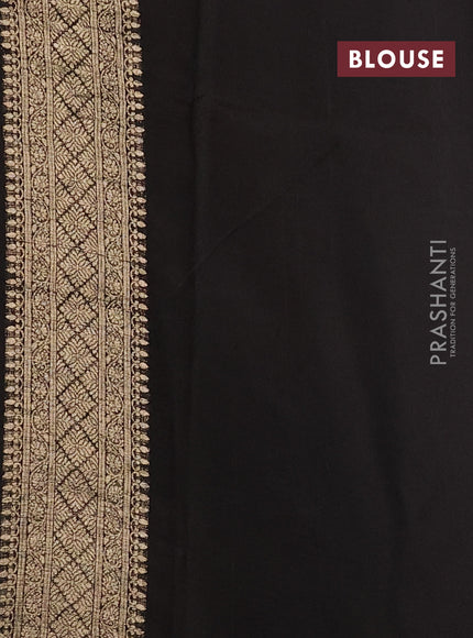 Silk kota saree black with allover silver & gold zari woven buttas and simple border