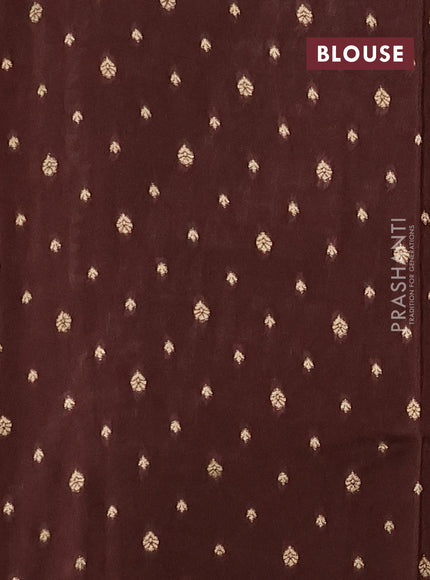 Silk kota saree coffee brown with allover thread & zari woven buttas and zari woven border
