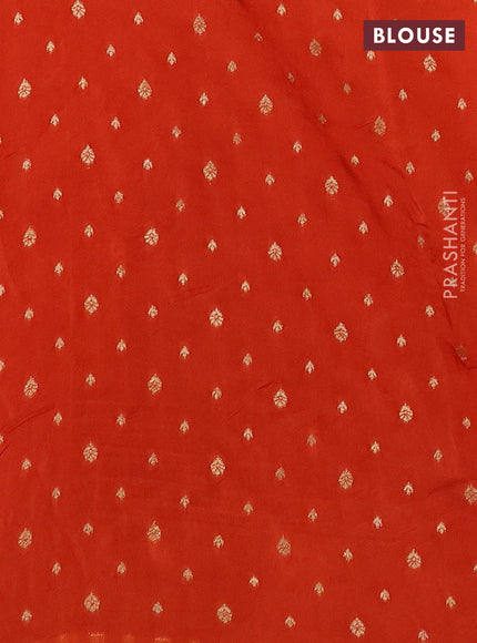 Silk kota saree rustic orange with allover thread & zari woven buttas and zari woven border