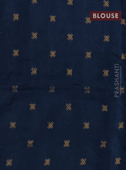 Silk kota saree peacock blue with allover thread & zari woven buttas and zari woven border