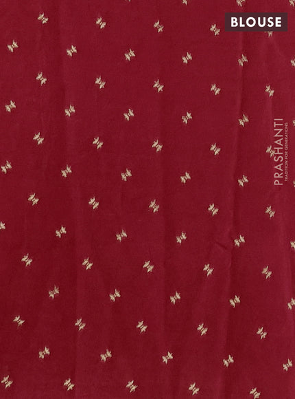Silk kota saree red with allover thread & zari woven buttas and zari woven border
