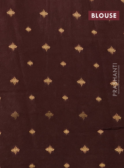 Silk kota saree coffee brown with allover thread & zari woven buttas and zari woven border