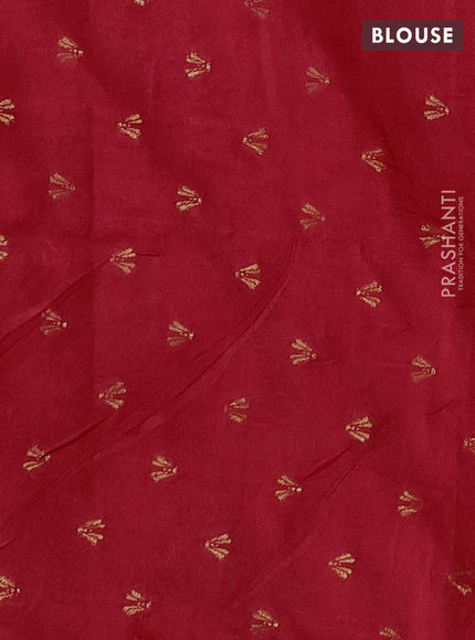Silk kota saree red with allover thread & zari woven buttas and zari woven border
