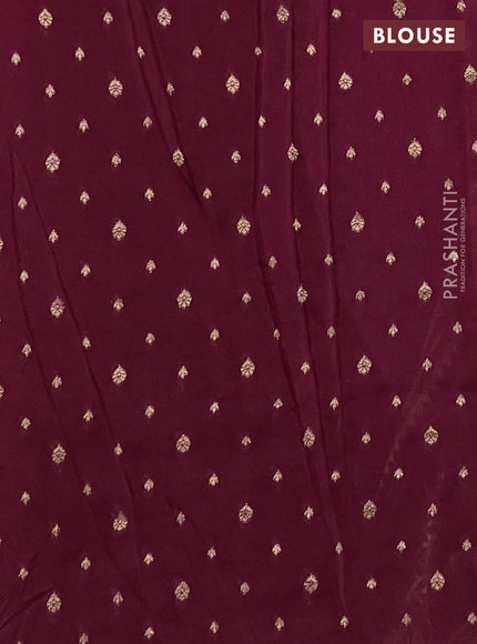 Silk kota saree wine shade with allover thread & zari woven buttas and zari woven border