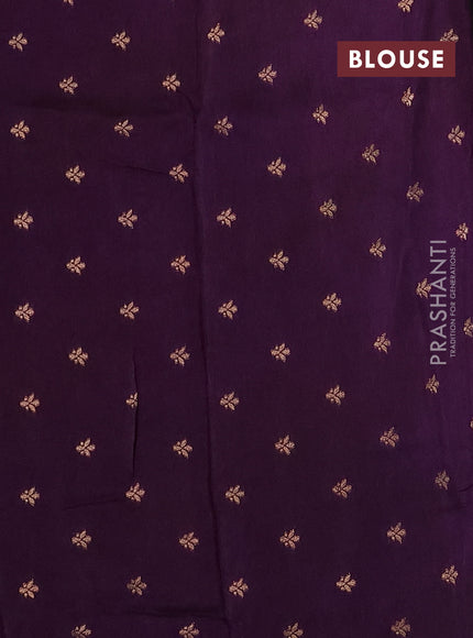 Silk kota saree deep violet with allover thread & zari woven floral buttas and zari woven border