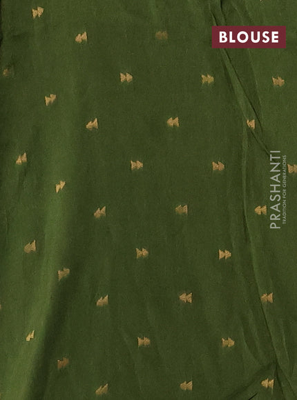 Silk kota saree sap green with allover thread & zari woven floral buttas and zari woven border