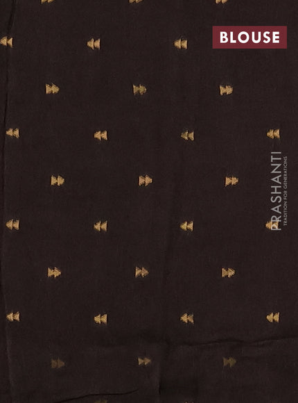 Silk kota saree coffee brown with allover thread & zari woven floral buttas and zari woven border