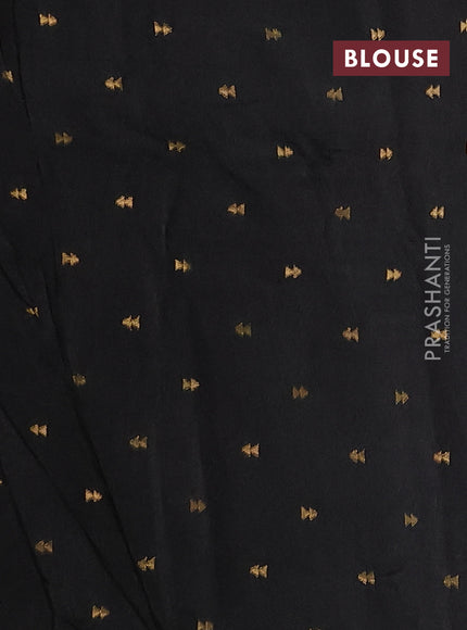 Silk kota saree black with allover thread & zari woven floral buttas and zari woven border