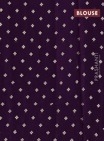 Silk kota saree deep violet with allover thread & zari woven floral buttas and zari woven border