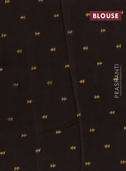 Silk kota saree coffee brown with allover thread & zari woven floral buttas and zari woven border
