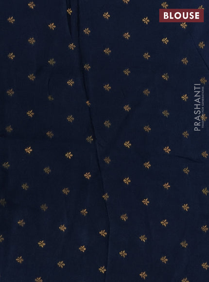 Silk kota saree peacock blue with allover thread & zari woven floral buttas and zari woven border