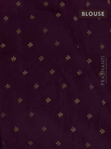 Silk kota saree wine shade with allover thread & zari woven floral buttas and zari woven border