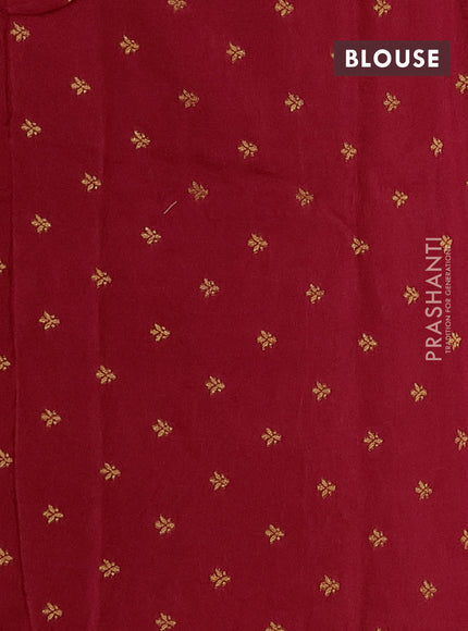 Silk kota saree red with allover thread & zari woven floral buttas and zari woven border