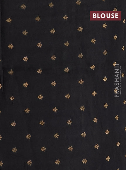 Silk kota saree black with allover thread & zari woven floral buttas and zari woven border