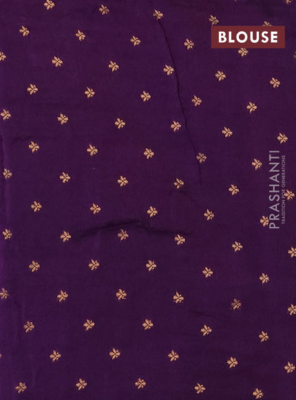 Silk kota saree deep violet with allover thread & zari woven floral buttas and zari woven border