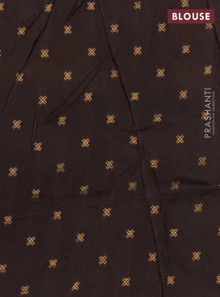 Silk kota saree coffee brown with allover thread & zari woven floral buttas and zari woven border
