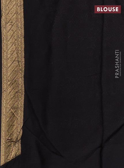 Silk kota saree black with silver & gold zari woven buttas and pichwai zari woven butta border