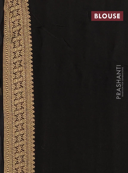 Silk kota saree black with allover silver & gold zari woven buttas and zari woven butta border