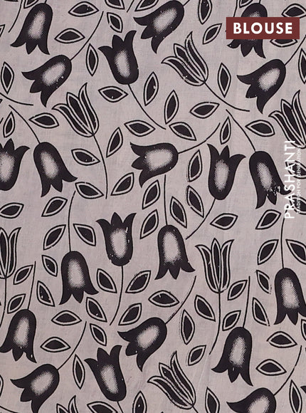 Kalamkari cotton saree black and beige with allover pichwai prints and pichwai printed border