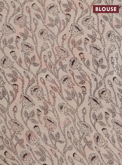 Kalamkari cotton saree 0 and 0 with allover prints and printed border