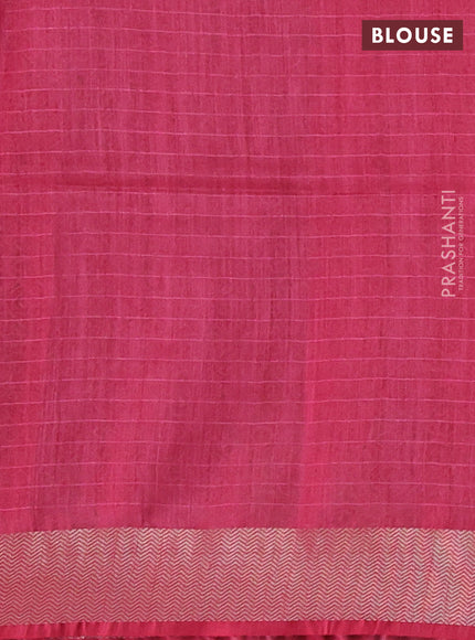 Munga tussar silk saree pastel green and pink with allover ajarkh prints and zari woven border