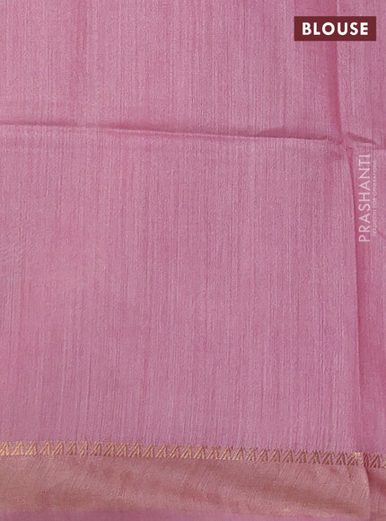 Munga tussar silk saree pink with allover patola prints and zari woven border