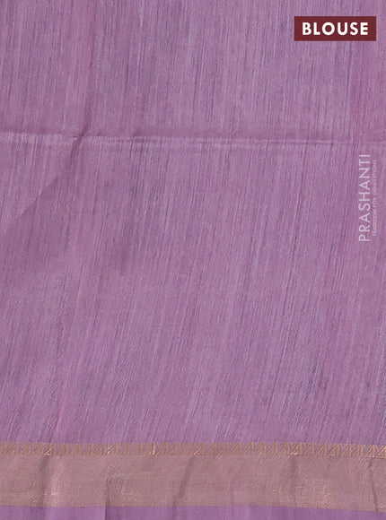 Munga tussar silk saree lavender with allover patola prints and zari woven border