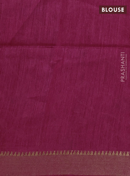 Munga tussar silk saree pink with allove prints and zari woven border