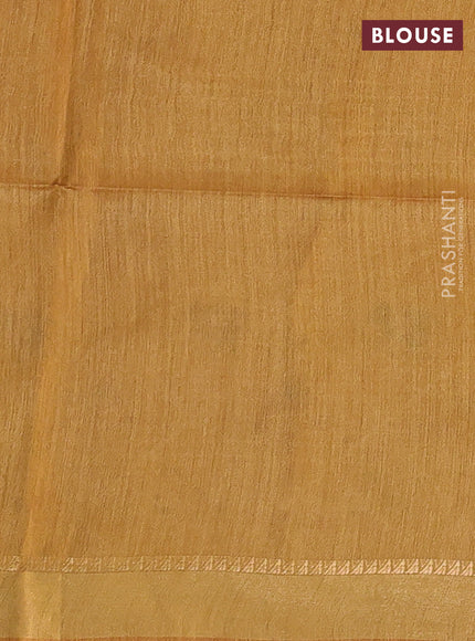 Munga tussar silk saree mustard yellow with allover patola prints and zari woven border