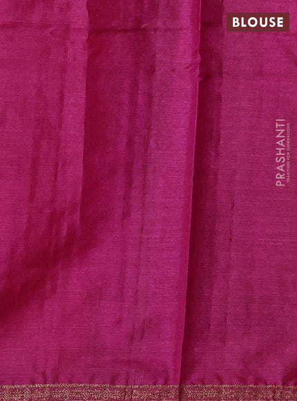 Banarasi tussar silk saree dark grey with allover thread & zari weaves and small woven border