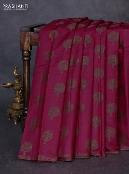 Banarasi tussar silk saree pink with allover thread & zari woven buttas and small woven border