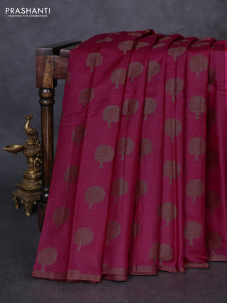 Banarasi tussar silk saree pink with allover thread & zari woven buttas and small woven border