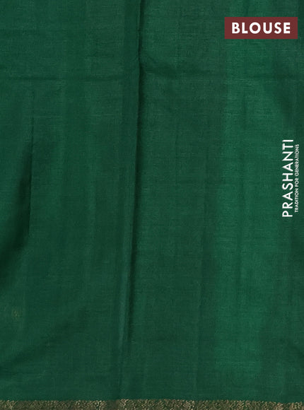 Banarasi tussar silk saree green with allover thread & zari woven buttas and small woven border