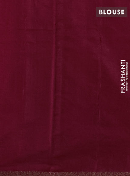 Banarasi tussar silk saree maroon with allover thread & zari woven buttas and small woven border