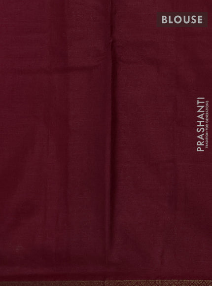 Banarasi tussar silk saree maroon with allover thread & zari woven buttas and small woven border