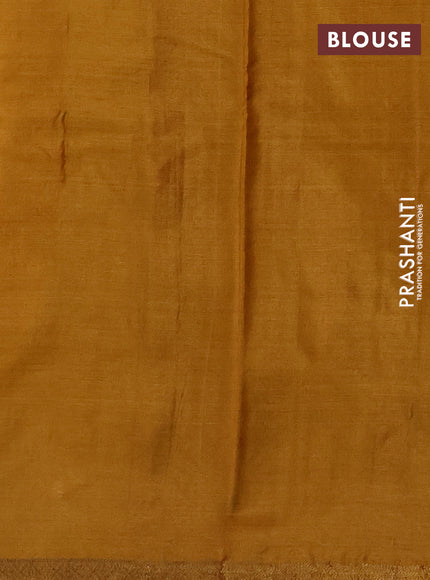 Banarasi tussar silk saree mustard yellow with allover thread & zari woven buttas and small woven border