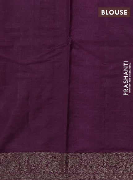 Banarasi tussar silk saree wine shade with allover thread & zari woven buttas and woven border