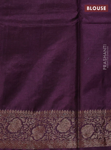 Banarasi tussar silk saree green and wine shade with allover thread & zari woven buttas and woven border