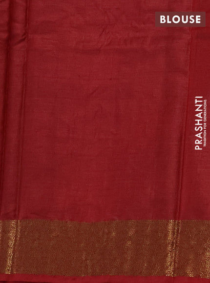 Banarasi tussar silk saree wine shade and maroon with allover thread & zari woven buttas and woven border