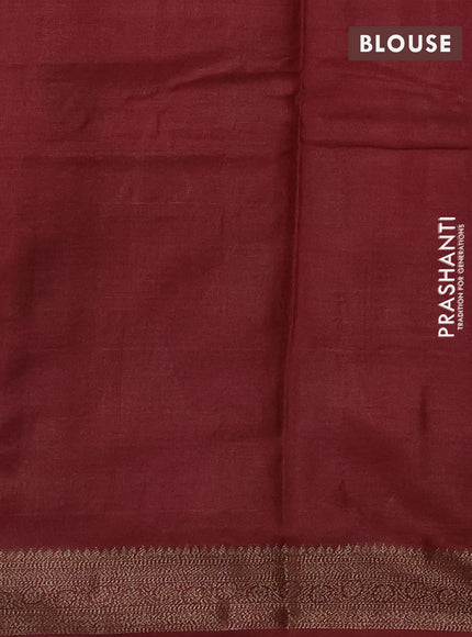 Banarasi tussar silk saree maroon with allover thread & zari weaves and woven border