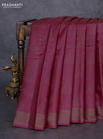 Banarasi tussar silk saree pink with allover thread & zari weaves and woven border