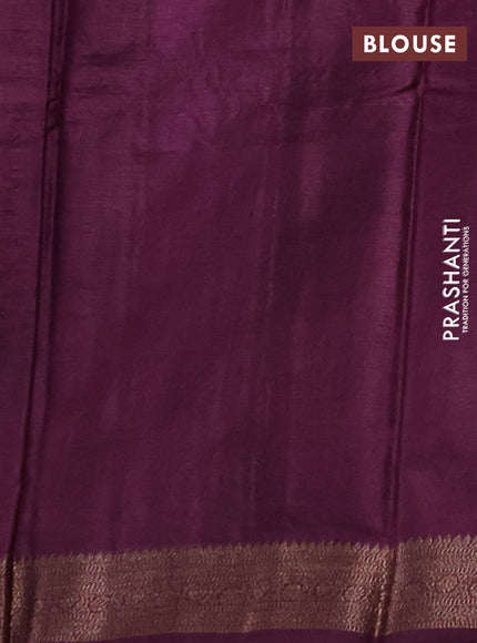 Banarasi tussar silk saree wine shade with allover thread & zari weaves and woven border