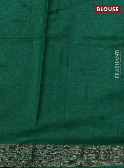 Banarasi tussar silk saree mehendi green with allover thread & zari weaves and woven border