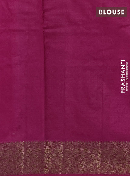 Banarasi tussar silk saree magenta pink with allover thread & zari weaves and woven border