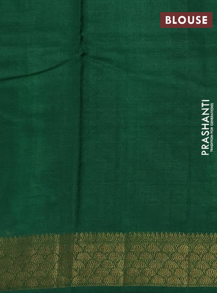 Banarasi tussar silk saree green with allover thread & zari weaves and woven border